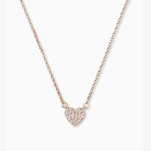 Kate Spade Yours Truly Rose Gold Pave Heart Mini Pendant Necklace (NWT)